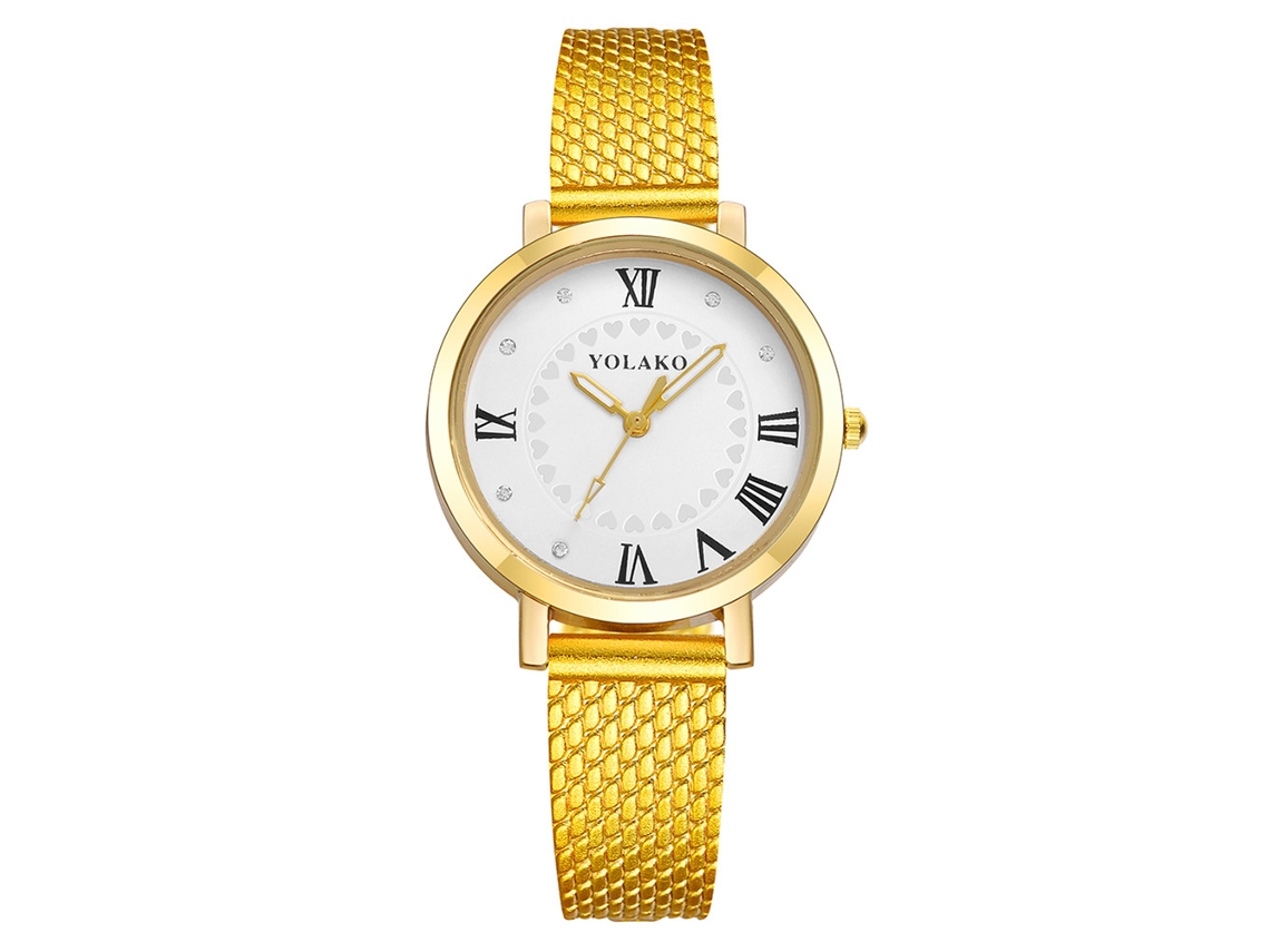 Reloj De Pulsera Ultrafino Y Sencillo Para Mujer Con Brazalete De Malla En Oro Rosa Y Negro.