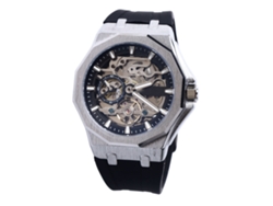 Reloj Mecánico Para Hombre, Resistente Al Agua, Luminoso, Correa De Silicona, Acero Inoxidable, Estilo Ejecutivo.