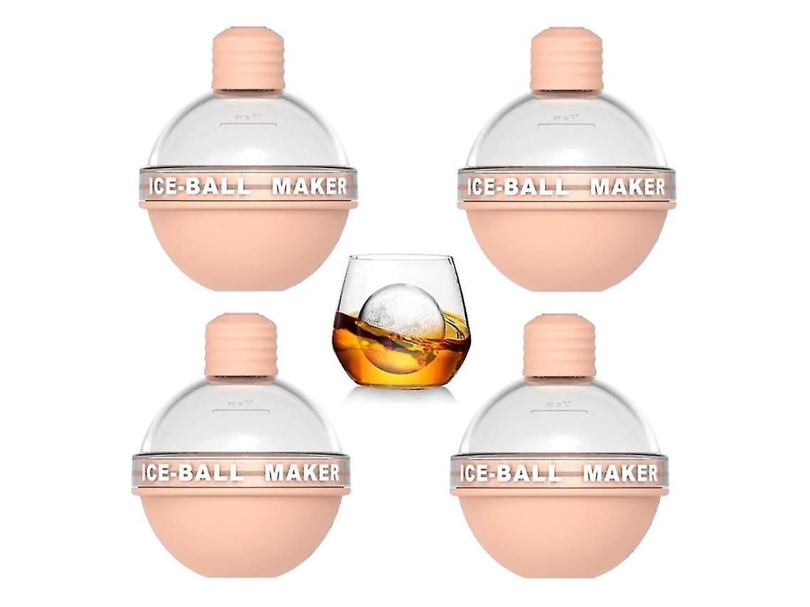 Molde De Hielo Esférico 4 Piezas, Cubo De Hielo De Silicona Para Whiskey Y Cócteles, Tamaño Grande 2.5 Pulgadas, Material Seguro Bpa Free