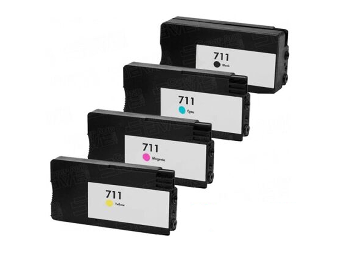 Pack 4 Cartuchos de Tinta Compatibles HP 711XL (CZ133A CZ132A CZ131A CZ130A)