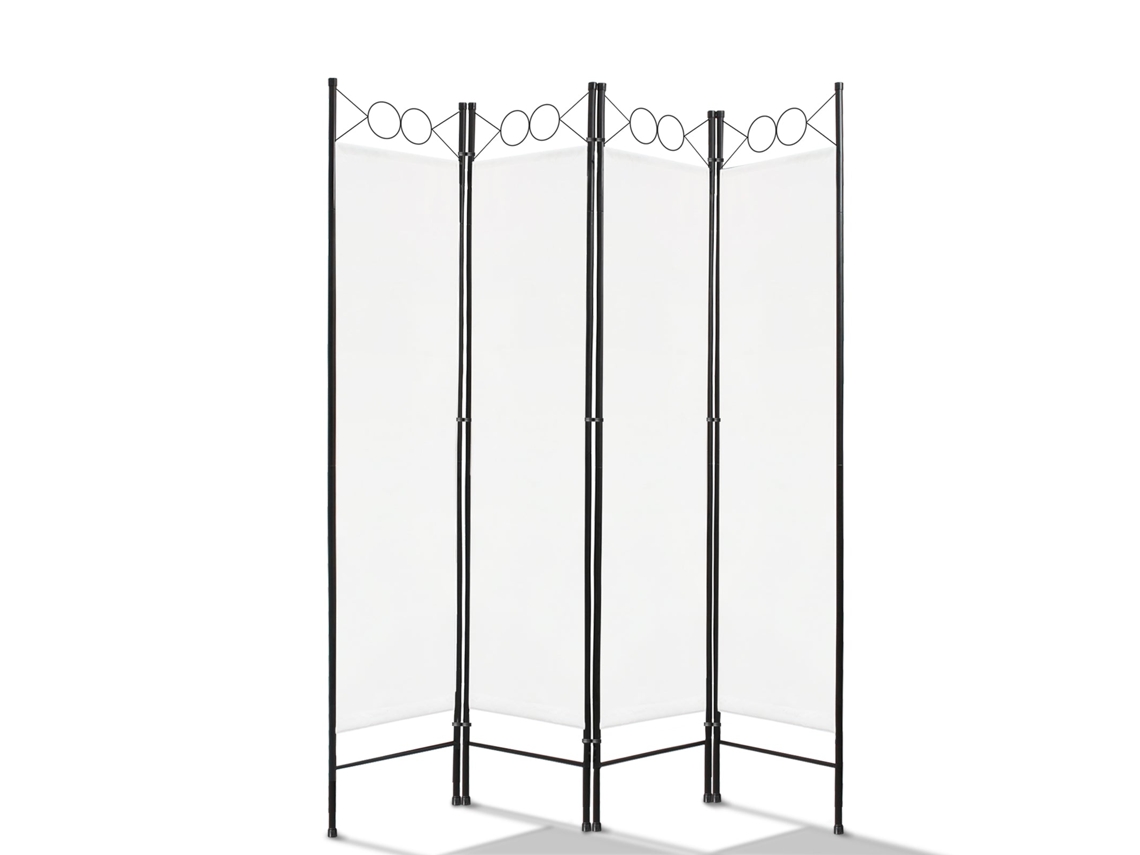 Biombo Todeco, Panel Divisorio 100% Poliéster Número De Paneles 160 X 180 Cm, Blanco