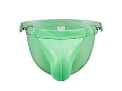 Bañador Sexy De Piel Sintética Brillante Para Hombre Con Hebilla Y Bolsa Para La Playa Y El Surf.