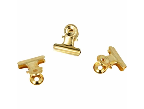 6 clips de bulldog de oro - 2.3 x 2.1 x 1.4 cm