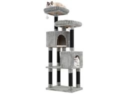 Árbol rascador alto para gatos con 2 guaridas, camas y postes rascadores, 156 cm NORTHIX