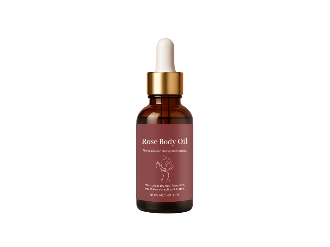 Aceite corporal de rosas para una hidratación natural del cuerpo.