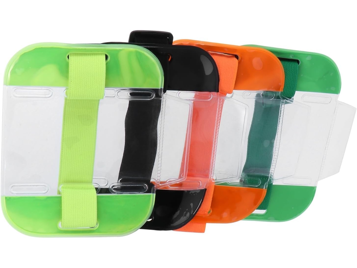 Juego De 4 Brazaletes De Plástico Para Credenciales Con Banda Ajustable Y Flexible Para Portatarjetas De