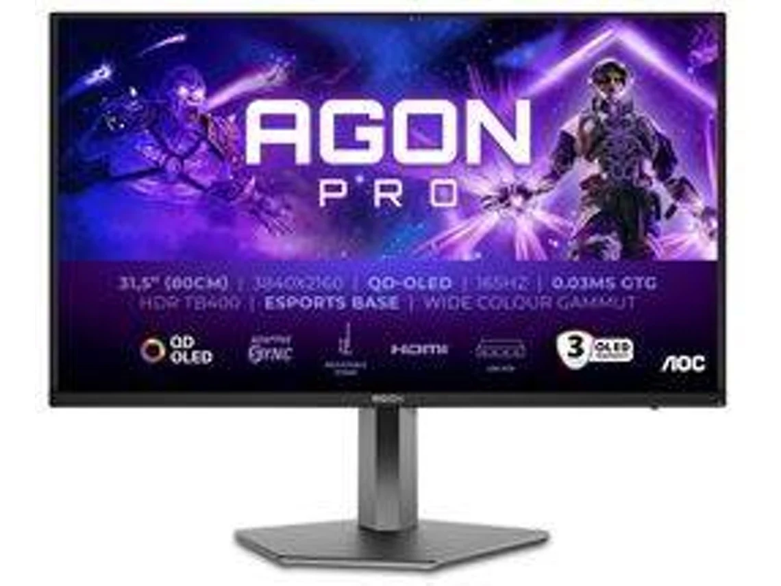 Monitor Gaming AOC AG326UD (31.5'' - QD-OLED - 0.03 ms - 165 Hz - Negro)
