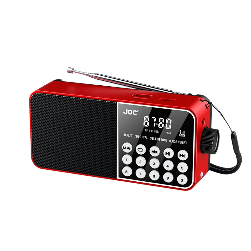 (rojo) Mini Radio Fm - Pantalla Led Hd - Altavoz Bluetooth - Con Linterna - Soporte Tarjeta Tf - Disco U - Puerto Para Auriculares De 3,5 Mm