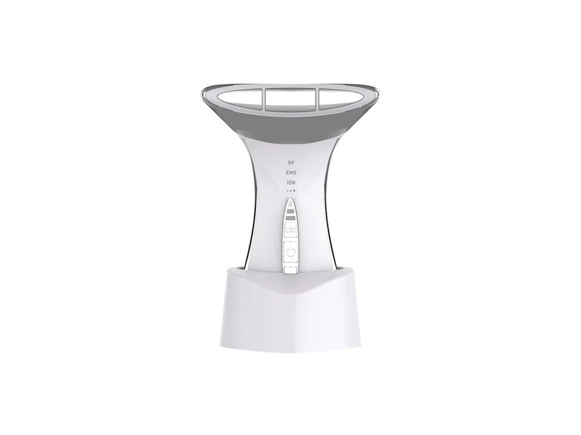 Ferramenta Para Pescoço E Rosto Com Led De 5 Cores Para Cuidados Com A Pele Branco E Prata Yizhood