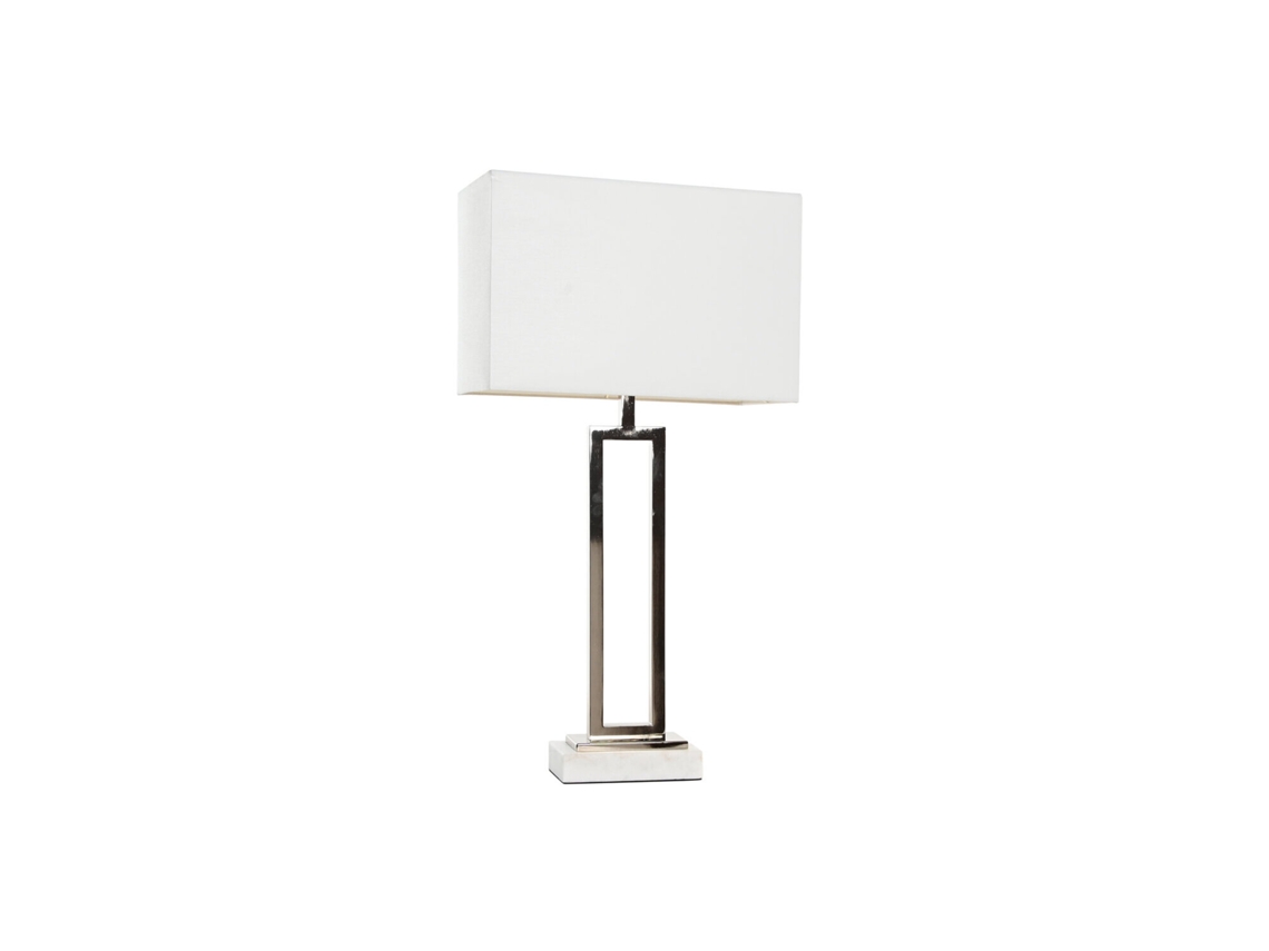 Lampara Sobremesa Acero Marmol Cromado 43x23x80cm