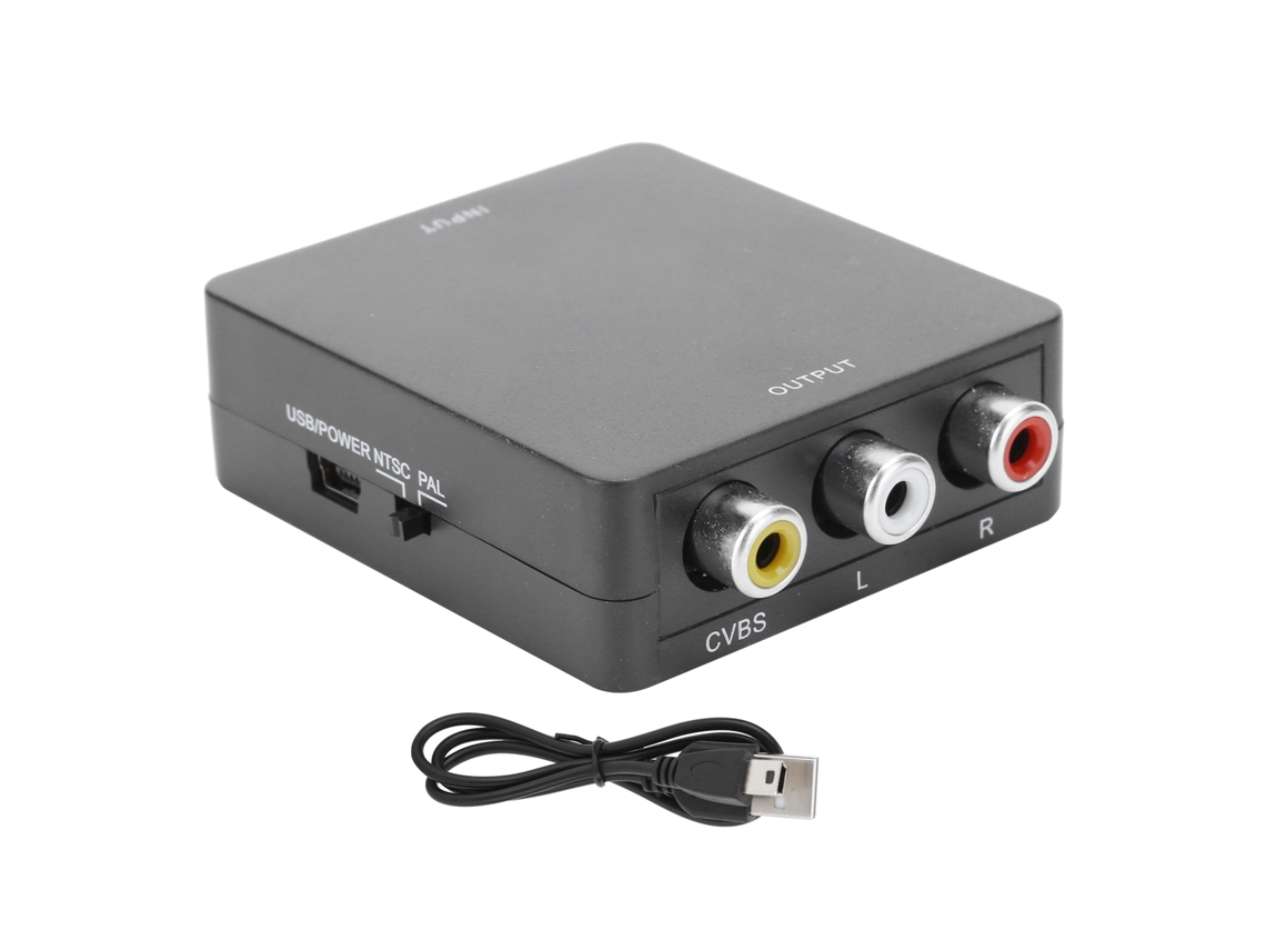 Conversor Hdmi Para Av Adaptador Box Rca Cvbs L/r 1080p Plug And Play Suporta Ntsc/pal