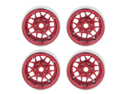Ymsl 4 Piezas Llantas Rc Beadlock De 1,9 Pulgadas De Aleación De Aluminio Para Axial Scx10 90046 Axi 03007 Crawler 1/10 Rojo Hxl
