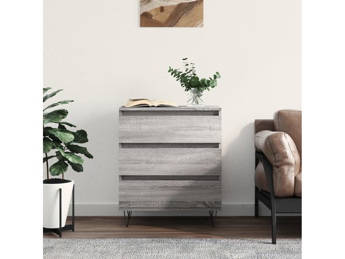 Aparador De Madera Contrachapada Gris Sonoma 60x35x70 Cm