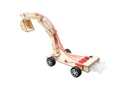 Modelo De Excavadora Hidráulica De Madera Para Armar: Juguete Educativo De Ciencia/stem Para Niños.