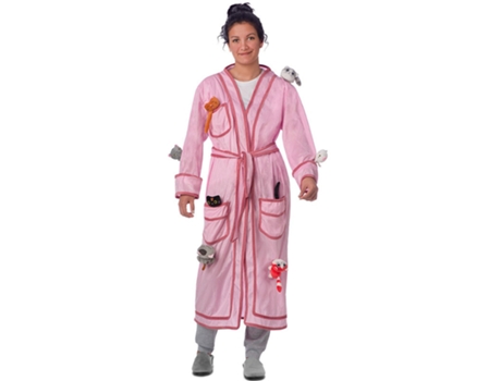 Disfraz de Mujer MOM La Loca De Los Gatos con Bata Rosa (Adulto Universal)