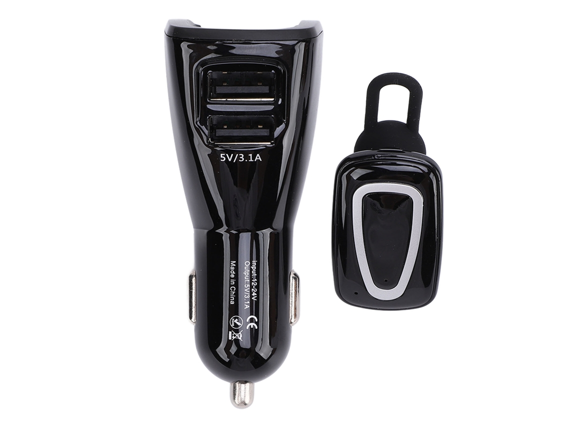 Fone De Ouvido Bluetooth Single Wireless Com Carregador De Carro Usb E Carregamento Magnético Para Dirigir