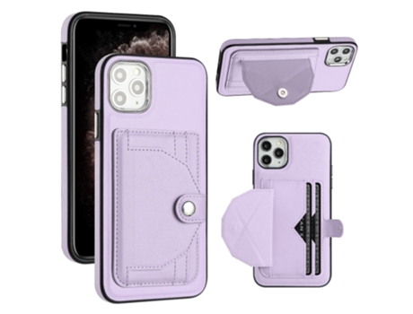 Funda Mobile Phone Cases Shockproof With Card para iPhone 11 Pro Max Piel Marrón