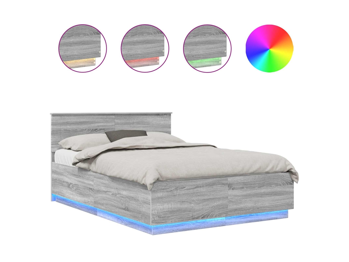 Maison Exclusive - Estructura De Cama Con Cabecera Gris Sonoma 140 X 200 Cm