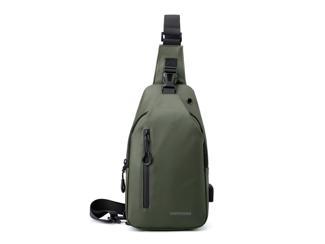 Bolso grande nuevo para hombre, para llevar al hombro o cruzado, impermeable. Verde militar YUNZII