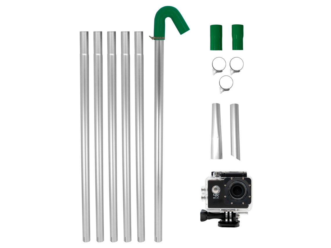 Kit de limpieza de canaletas Maxblast | 6 tubos de aluminio de 1,2 x 7,2 m | Cámara Wi-Fi 4K de 50 m | Gran angular de 170° | Zoom 4x Monstershop
