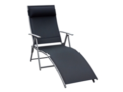 Chaise Longue Extensible Y Flexible Con Reclinación Integrada,Reposacabezas Ajustable En Múltiples Posiciones,137X64X101cm,Metal