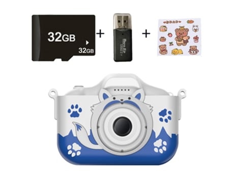 ELKUAIE Mini cámara digital de dibujos animados para niños Cámara de video de doble cámara de alta definición de 4000 W píxeles para niños