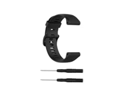 Pulsera de silicona negra para GPS Garmin Fenix 6 con rayas horizontales.