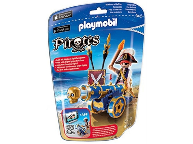 PLAYMOBIL Pirates - Cañon Interactivo Azul con Pirata - 6164