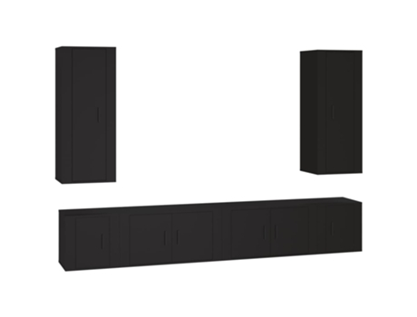 Conjunto 6 de muebles para TV VIDAXL madera contrachapada negro