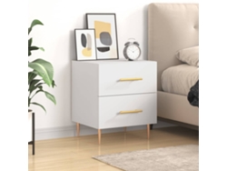 Mesita de Noche 40X35X47,5 Cm Derivados de Madera Blanco