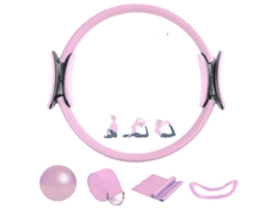 Aro mágico rosa Mdug, equipo de pilates para gimnasia en casa (5 piezas)