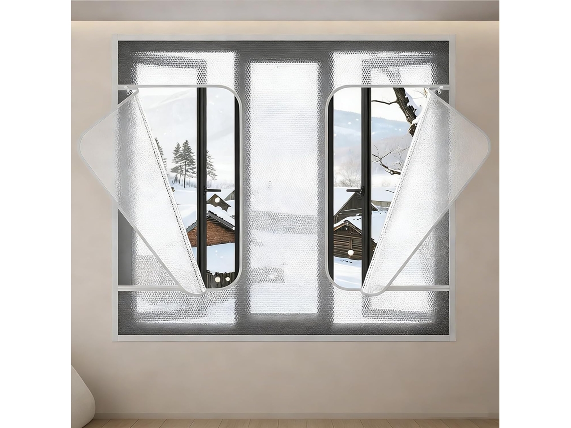 Lámina Aislante Térmica Para Ventanas, Lámina De Burlete, Kit Aislamiento Ventanas Con Tira Adhesiva, Fácil...