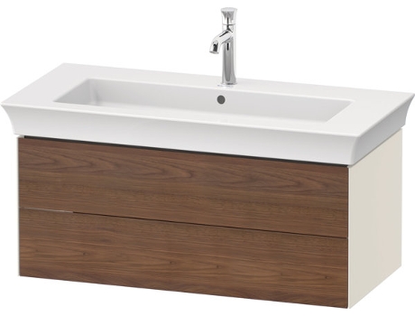 DURAVIT White Tulip, mueble de baño colgado en la pared, ancho 984 x fondo 458mm, con 2 cajones, con tecnología tip-on, WT43420