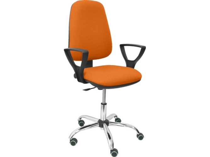 Silla de Escritorio Operativa PYC socovos Naranja BF con ruedas antiarañazos (Brazos Fijos - Tejido)