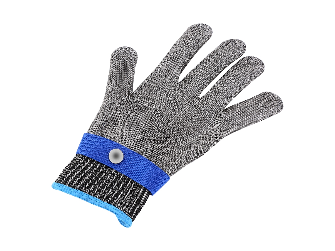 Guantes De Carnicero De Grado 5 Resistentes A Los Cortes Con Malla De Acero Inoxidable Y Algodón.