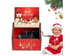 Música Retro Vintage Madera Manivelle Musique Adaptada Aniversario Acción Gracias Mères Caja Noël | Bois Fête