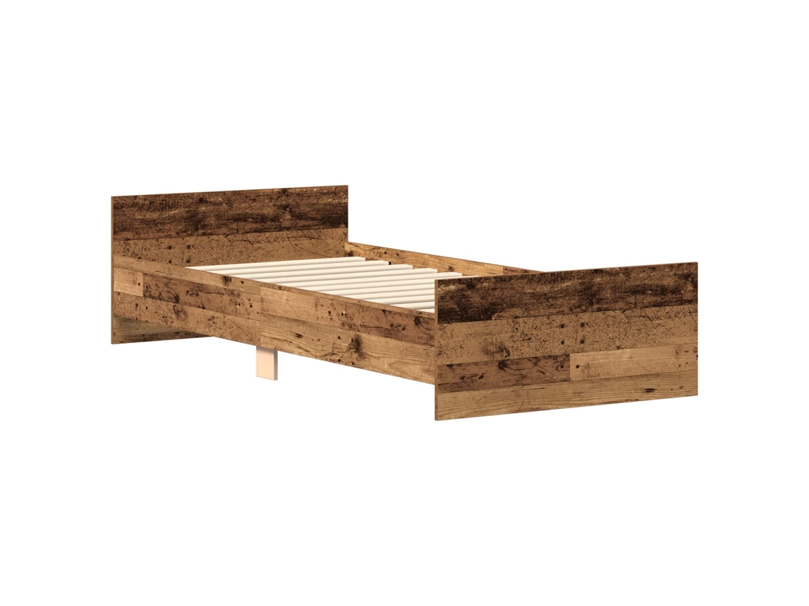 Maison Exclusive - Estructura De Cama Con Cabecero Madera Envejecida 80 X 200 Cm