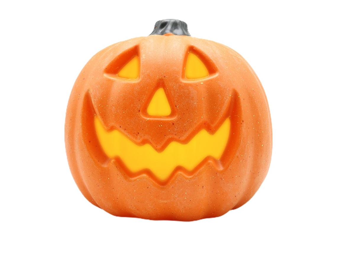 Linterna de calabaza iluminada simulada para decoración de Halloween