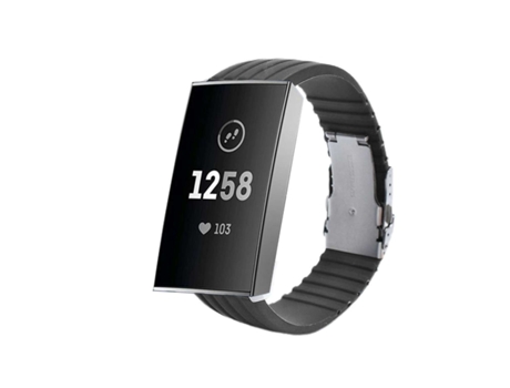 Correa Silicona Stripe Adaptable Fitbit by Google Charge 3 Gris