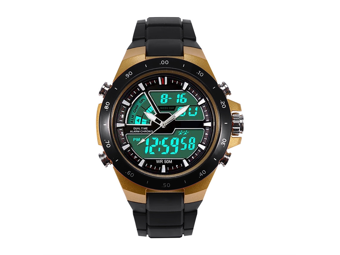 Reloj Clásico Digital De Cuarzo Para Hombre Y Mujer, De Piel Sintética, Con Pantalla Circular Y Retroiluminación.