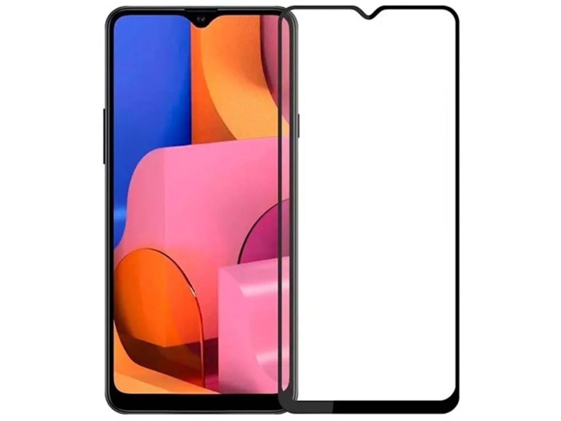 EVELATUS Vidrio 2.5D de cubierta completa para Samsung Galaxy A20S A207F Antiestático / Pegamento negro japonés