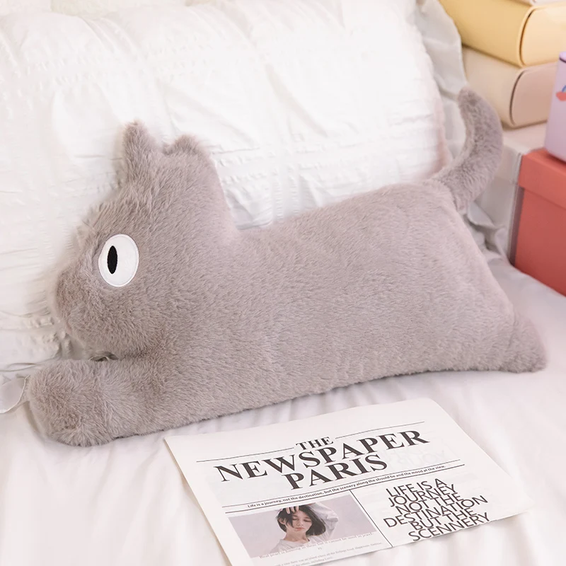 (gris 80cm) Cojín Decorativo Para Sofá Con Diseño De Gato Oculto Lateral Para Adultos, Cojín Decorativo Creativo