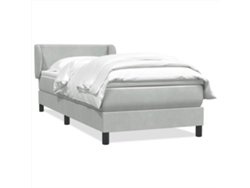 Maison Exclusive - Cama Box Spring Con Colchón Terciopelo Gris Claro 80x220 Cm