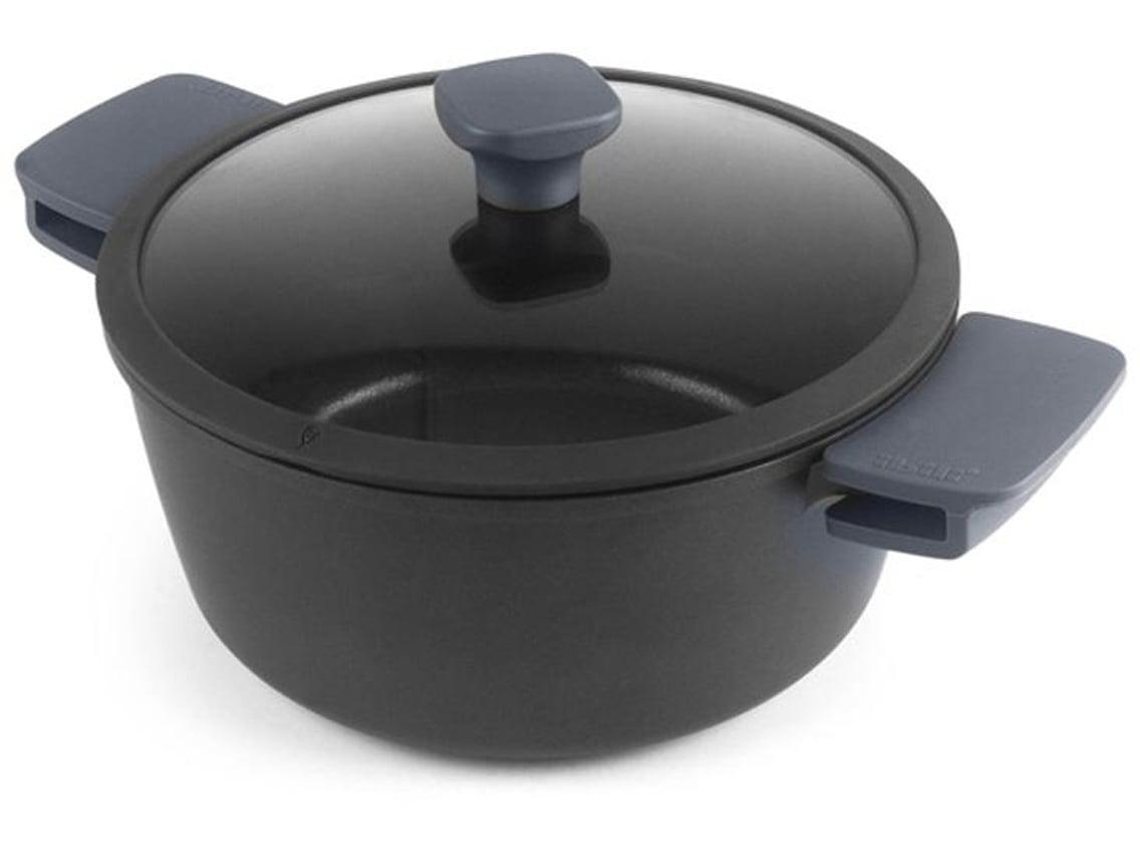 Cacerola antiadherente IBILI NEO negra con tapa de vidrio, apta para inducción (24 cm)