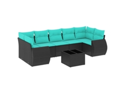 Maison Exclusive - Conjunto De Sofá De Jardín De 8 Piezas Con Cojines, De Poliratán Negro