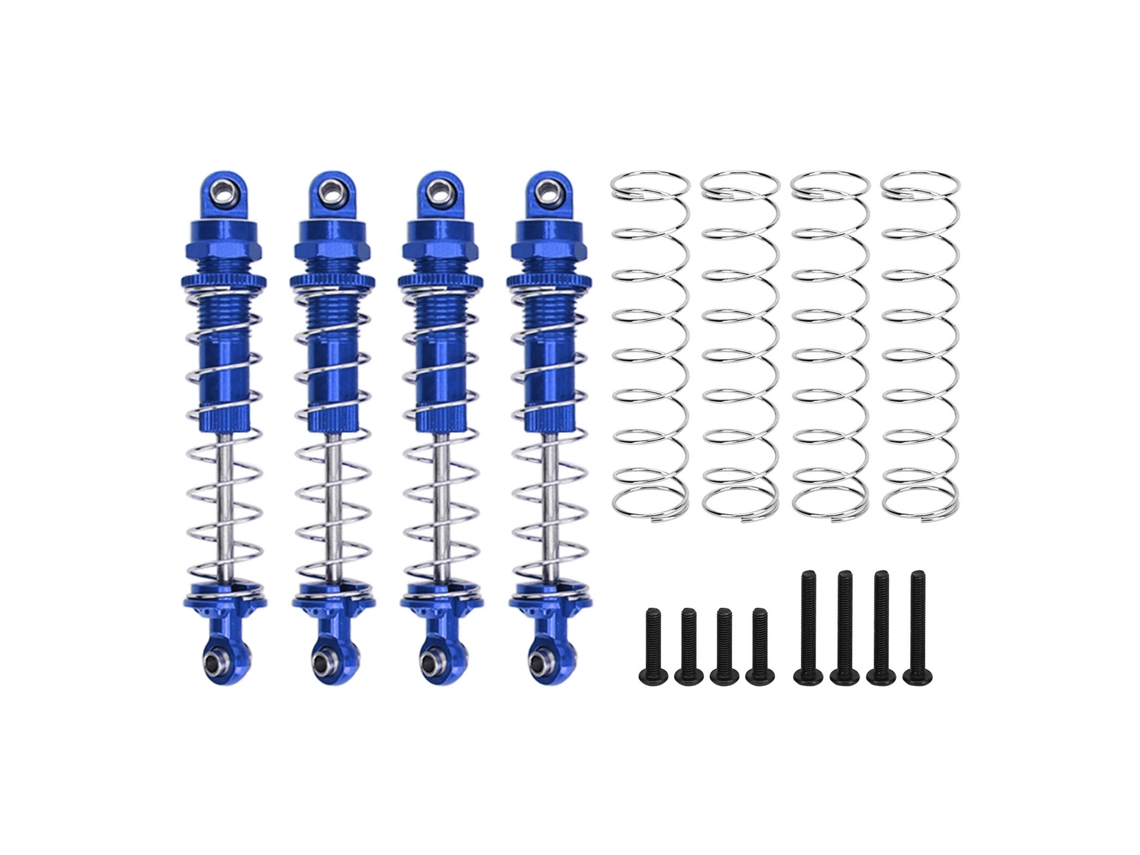 4 Piezas Amortiguadores Delanteros Y Traseros De Aluminio Para Rc Axial Capra Utb18 1/18 Azul