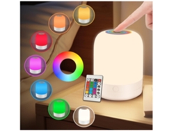 Lámpara de noche infantil táctil de 13 colores para dormitorio y habitación infantil (blanca)