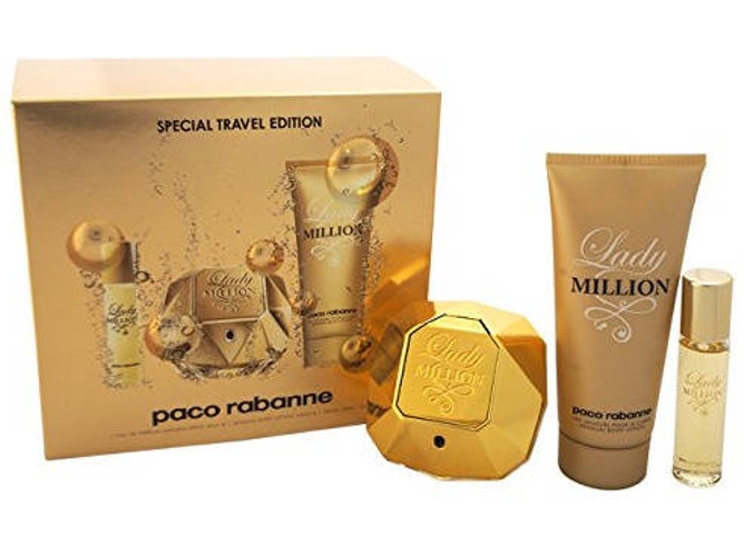 Cofre PACO RABANNE Lady Million Edp Spray 80 ml + Loción Corporal 100 ml + Edt Spray 5 ml