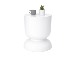 Relaxdays Mesa/taburete, Diseño De Reloj De Arena, Decoración Salón, Hxd: 46 X 36 Cm, Metal, Blanco