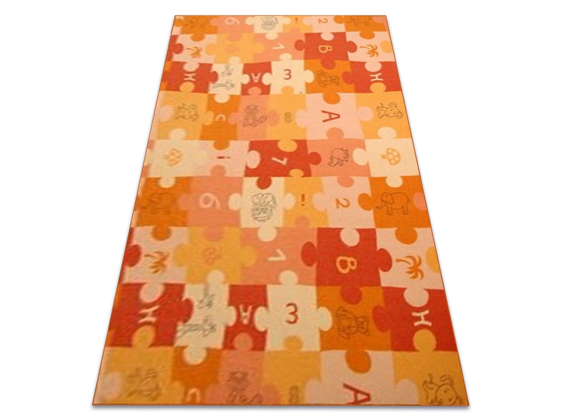Alfombra Infantil Puzle Anaranjado (100 x 300 cm)